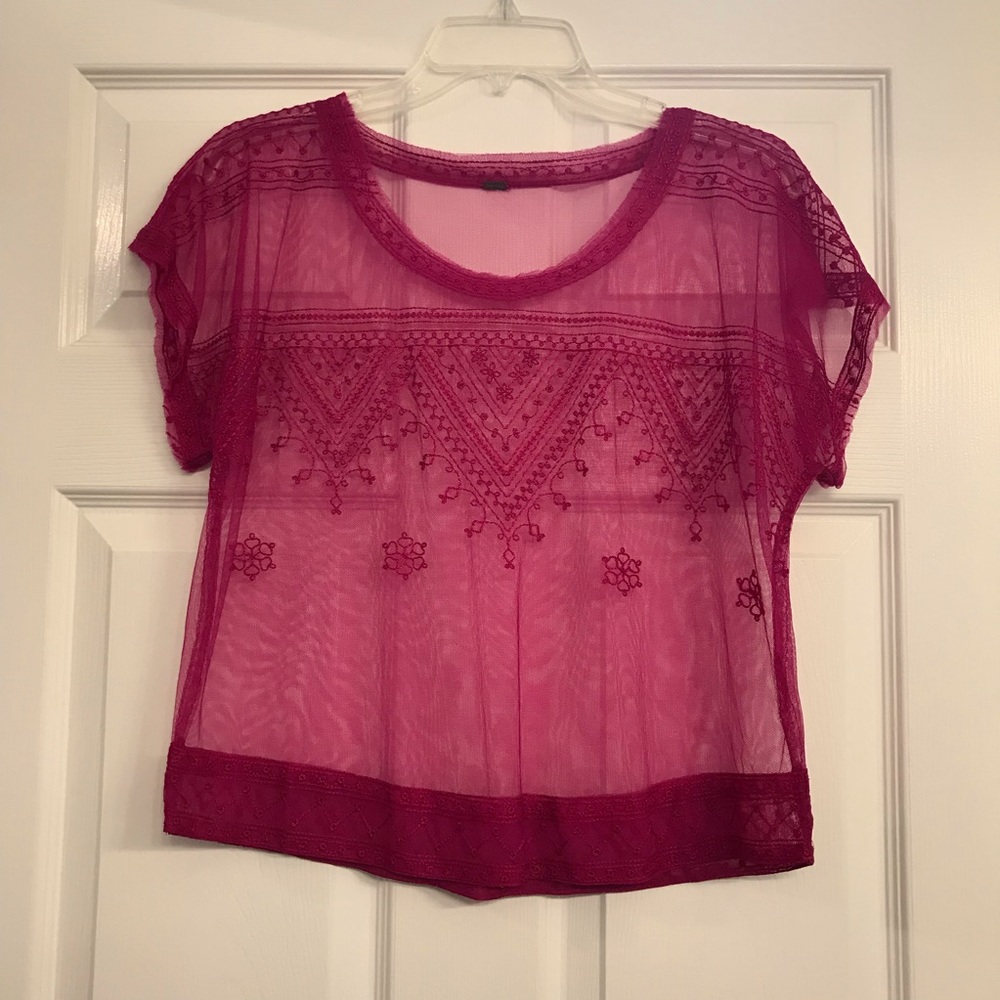 2/$30 Free People sheer cropped top